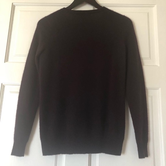 Classic C by Bloomingdale's Cashmere Crewneck Sweater 100% Cashmere Dark Purple - Picture 4 of 8